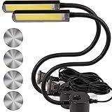 FAJ Sewing Machine Light, Magnetic, Flexible 60 LED Work Lights, Bandsaw Accessories, Scroll Saw with Extra Long Gooseneck (2 Pack) - 4 Mount Anywhere Discs Included
