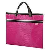 PATIKIL Waterproof Zipper File Bag, Documents Books Tools Storage Zip Pouch for Office Travel, Rose Red