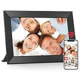 BIGASUO Digital Picture Frame, 10.1" Frameo Digital Frame WiFi with 32GB Memory, 1280x800 IPS Touch Screen, Send Photos/Videos from Your Phone Anywhere, Photo Gifts for Parents and Grandparents