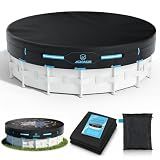 AGROAIDE 18ft Above Ground Pool Cover with Metal Buckle Straps, 420D Oxford Fabric for All Season Use - Tear Resistant, UV & Dust Proof