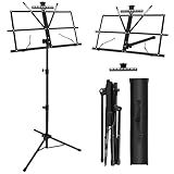 DkOvn 1 Pack Music Stand, with Music Sheet Clip Holder & Carrying Bag
