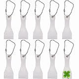 10pcs Plastic Scraper Tool Keychain, Scraper for Lottery Ticket, Scoop Shape Key Ring Scratcher For Sublimation Multifuction Party Favors (White)
