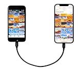 AMZPILOT Compatible for iPhone to i-Phone Transfer Cable Male to Male Data Migration, iOS 14 to 8 pin OTG Cable Sync Photo/Video Wired Cord, for iPhone 14/13/12 Mini/Pro Max/11/Xs/Xr/8 Series - 0.8ft