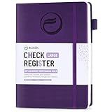 Check Registers for Personal Checkbook, Blugool Checkbook Register with Check & Transaction Registers, Accounting Ledger Log Book for Personal and Work, 7.6" x 10.1" (Purple)