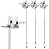 Ground Anchors Screw in - 24" Set of 4 with Brackets and Drill Bit - Earth Anchors - Mobile Home Anchors - Storage Shed Anchor Kit - Swing Set Anchors for Metal Swing Set - Playset Anchor - Tie Down