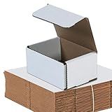 AVIDITI White Shipping Boxes 4"L x 3"W x 2"H, 25-Pack - White Box Crush-Proof Mailers for Packaging, Storage, Gifts or Bulk Business Orders