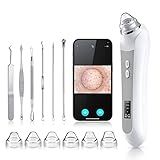 Blackhead Remover Vacuum, Black Head Remover for Face with Camera, Pore Vacuum for Men and Women, USB Interface Type Blackhead Remover Tools, 6 Suction Heads & 3 Adjustment Modes (Grey)