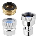 Portable Dishwasher Faucet Adapter 2PCS, Brass Kitchen Sink Faucet Adapter Connection for Dishwasher, 55/64-27" Female Thread with 15/16-27" Male Adapter, Can Be Used As Faucet Aerator, Chrome