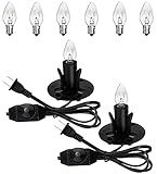 OHLGT Himalayan Salt Lamp Cord Replacement with Dimmer Switch(2-Pack) and E12 Halogen Salt Lamp Bulbs(6-Pack)