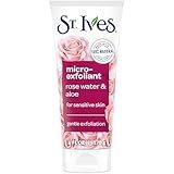 St. Ives Gentle Smoothing Face Scrub Our Gentlest Scrub Yet Rose Water and Aloe Vera Made with 100 percent Natural Exfoliants, Paraben Free, Oil-Free, Dermatologist Tested 6 oz