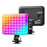Hagibis RGB Camera Light,360°Full Color Portable Video Light LED Photo Light w Cold Shoe,2200mAh Rechargeable CRI97+,20Effects Lighting for Photography/Advertising Poster/Short Film (RGB-Black)