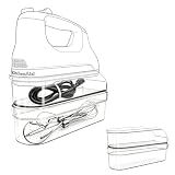 Hand Mixer Storage Case Compatible with KitchenAid KHM5, KHM6, KHM7 and KHM9 Ultra Power Hand Mixers, Double-Layer Clear Polycarbonate Organizer, Case Only