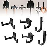 SKRTHZ 6Pcs ABS Storage Shed Hooks J/U/V Shapes Heavy Duty, Suncast & Craftsman Shed Tool Hangers,Wall Mounted Organizers for Ladders, Garden Rakes, Bulk Tools & Shed Accessories