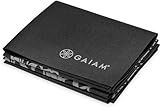 Gaiam Yoga Mat Folding Travel Fitness & Exercise Mat | Foldable Yoga Mat for All Types of Yoga, Pilates & Floor Workouts, Midnight Marrakesh, 2mm