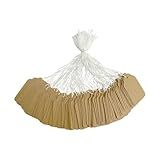 500Pcs Kraft Price Tags with String, Paper Hang Tags Writable Tags, Display Labels Marking Strung Tags for Holiday Arts Crafts 1.38 × 0.87 Inches