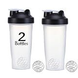 otylzto 2 Pack 28 oz Shaker Bottles for Protein Mixes, Protein Shaker Bottle with Stainless Steel Whisk Ball, Shaker Cup, Protein Bottle, Protein Shake Bottles