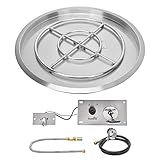 Stanbroil 31 Inch Drop-in Round Fire Pit with Spark Ignition Kit, Gas Firepit Insert for DIY Project, Propane Gas Version,304 Stainless Steel