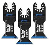 PAYA TOOLS Universal Bi-Metal Waved Teeth Oscillating Saw Blades,Universal Quick Release Oscillating Multitool Blades Clean Cut for Nail-Embedded Wood,Soft Metals and PVC(3-Pack)