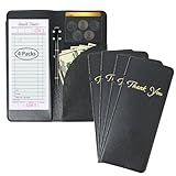 4 Packs Restaurant Check Presenters,Leather Guest Check Card Holder, Server Check Book Restaurant Bill Holder Waitstaff Checkbook Presenter Restaurant Supplies for Servers, Waiter, Waitress, Bar