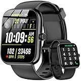 Smart Watch with Alexa Built-in, 1.83" HD Touchscreen & Fitness Tracker with Message Call Function, 24/7 Heart Rate/Sleep Monitor, 120+ Sport Modes, IP68 Waterproof, for Android iPhone (Black)
