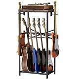 storenization Guitar Stand for Multiple Guitars, Guitar Rack for Acoustic Guitar, Electric Guitar, Bass and Ukulele, Rustic Guitars Display Stand with 2 Guitar Hangers