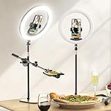 UBeesize 12" Desk Ring Light with Stand and Phone Holder, Overhead Phone Mount for Video Recording, Zoom Meeting, Live Streaming, Tiktok, YouTube，Compatible with iPhone, Android, Cameras