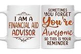 MONIZILUCKY Financial Aid Advisor Mug - 11oz White Ceramic Coffee Cup - Gifts for Financial Aid Advisor, Office, Work Friends, Coworkers, Retirement - Birthday, Christmas, Thanksgiving
