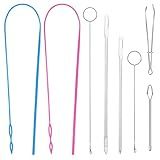 8 Pcs Loop Turner Sewing Tools Drawstring Threader Thread Burner Loop Turner Sewing Tool Fabric Turners Tool Stainless Steel Needle Threaders Tools Set for Bags Jackets Coats Pants Hoodies Sweaters