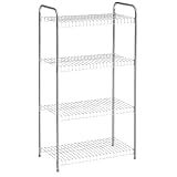 Rubbermaid 4-Tier Heavy Duty Wire Shelf, Satin Nickel, Easy Assemble with Hardware Included, for Food/Laundry/Closet Home Storage Use