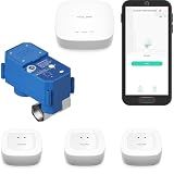 NSF Certified YoLink Leak Protection Kit, 1" Battery-Powered Shutoff Valve w/ Controller + 3 Leak Sensors + Hub, D2D Offline Auto Shutoff, LoRa Long-Range, App/Email/SMS Alerts, 10+ Year Battery