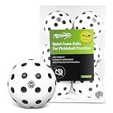 Amoswiz Silent Pickleball Balls, 6 Pack of White Quiet Foam Ball for Indoor & Outdoor Pickle Ball Practice, Noise Reducing Soft Pickleball Practice Balls with 40 Simulated Concave Holes