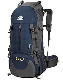 WoneNice 50L(45+5) Waterproof Hiking Backpack Outdoor Daypack w/Rain Cover
