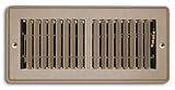 6" X 10" Mobile Home RV Floor Register Vent Grille with Back Dampers - Fixed Blades - 2 Way Deflection - Brown