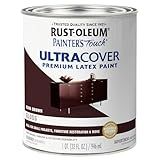 Rust-Oleum Brush On Enamel Paint 1977502 Painters Touch Latex, 1-Quart, (Pack of 1), Gloss Kona Brown, 32 Fl Oz
