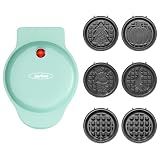 Sunvivi 4" Kids Mini Waffle Maker - Waffle Iron with 6PCS Removable Plates