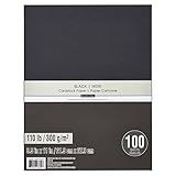 Recollections 100 Sheets Black Heavyweight 8.5” x 11” Cardstock Paper - Acid and Lignin Free Paper for Scrapbooks, Arts & Crafts - 1 Pack