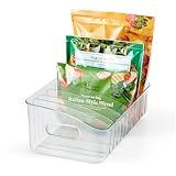 YouCopia FreezeUp Freezer Bin 15", BPA-Free Clear Fridge Organizer with Adjustable Dividers and Handles for Frozen Food and Leftovers