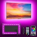 MATICOD RGB LED TV Strip USB Lights for Backlight and Behind, App Remote Control, Music Sync, Multicolor, 9.84FT for 32"-43" TV