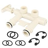 7129871 - Water Softener Bypass Valve Assembly Kit with (2) Adapters, (2) Clips, and (4) O-rings,Compatible with Kenmore, GE, Whirlpool, Morton, NorthStar, EcoWater, EcoPure, and More