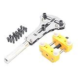 Watch Repair Tool Kit, Set of Back Opener Wrench and Large Watch Case Movement Holder for Waterproof Watch, Change Battery Yourself