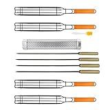 Kabob Grilling Baskets - BBQ Grill Accessories Set of 4 with 12' Stainless Steel Smoker Tube Grills and Rotisserie Basket for Vegetables