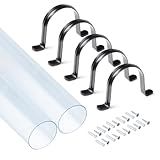 POWERTEC Clear PVC Pipe 4" x 36" Long, 2PK Plastic Tubing and 5PK Pipe Straps w/Anchors & Screws Compatible w/Dust Collection Fittings - Hose for Woodworking Tools (70471)