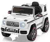 ANPABO Licensed Mercedes-Benz G63 Car for Kids, 12V Ride on Car w/Parent Remote Control, LED Headlights, Music Player & Horn, Soft Start, Low Battery Prompt, Kids Electric Car, White