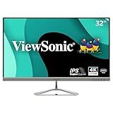 ViewSonic VX3276-4K-MHD 32 Inch 4K UHD Monitor with Ultra-Thin Bezels, HDR10 HDMI and DisplayPort for Home and Office