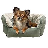 SPOT Sleep Zone Small Pet Bed - High Wall, Reversible Cushion Bed for Indoor Cats & Small Dogs, Durable Faux Suede, Machine Washable for Pets Under 10lbs and 15 inches Long - 18x16in, Sage Green