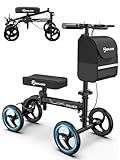WHLICKS Premium Knee Scooter for Adults for Foot Surgery, Foldable & Steerable Knee Walker with Dual Brakes, Medical Knee Scooter for Broken Foot Injured, Lightweight Leg Scooter for Broken Ankle