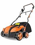 Aspiron Artificial Turf Vacuum, 1800w 15Amp Grass Sweeper 16” Width Lawn Sweeper Yard Power Brush with 45L Removable Leaf Collection Bag, Quick-Fold, Keeps Clear Sweepy Box