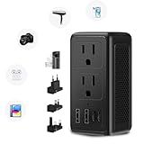 Upgraded 2000W 220V to 110V Voltage Converter US to Europe Travel Adapter for Hair Dryers with Fast Charging International Travel Adapter with 2 USB A and 2 USB C Power Converter Adapter Combo