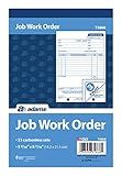 Adams Job Work Order Book, 3-Part Carbonless, White/Canary/White, 5-9/16 x 8-7/16 Inches, 33 Sets (T5868)