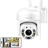 faleemi 2K WiFi Security Camera for Home with Cell Phone App Control, Color Night Vision, Ai Motion Detection, Auto Tracking, 2 Way Audio, Waterproof, Local/Cloud Storage, Compatible with Alexa